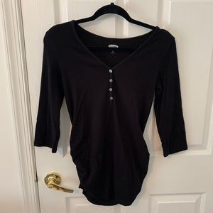 Old Navy Maternity button up black 3/4 sleeve top